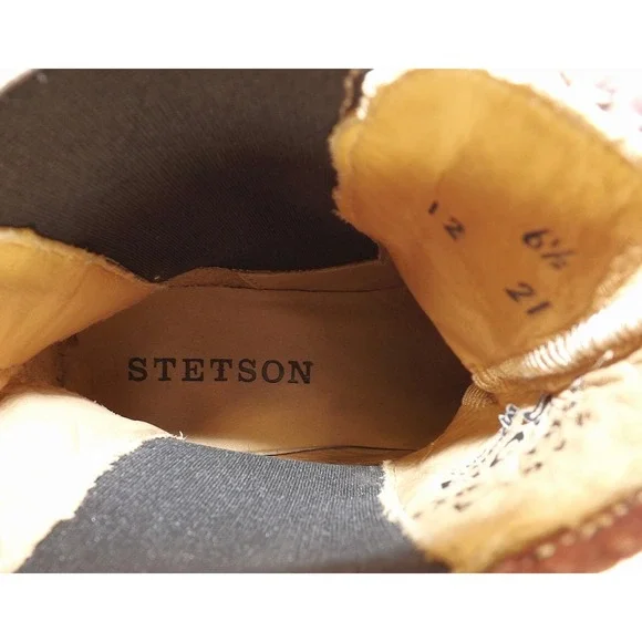 Stetson Python Snakeskin Print Chelsea Boots - Men's size 6.5 - Women's size 8 - Picture 15 of 16